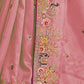 Rajwada Pink Satin Embroidered Saree For Women