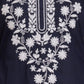 Rajwada Navy Blue Rayon Embroidered Kurti For Women