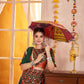 Rajwada Multicolor Cotton Blend Solid With Golden Border Semi-Stitched Lehenga For Women
