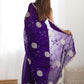 Rajwada Violet Organza Embroidered Solid Saree For Women