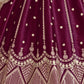 Rajwada Wine Art Silk Embroidered Semi-Stitched lehenga For Women