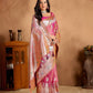 Rajwada Pink Silk Blend Woven Elegant Saree For Women