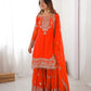 Rajwada Orange Georgette Embroidered Stitched Kurta Set For Women