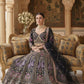 Rajwada Black Silk Blend Embellished Semi Stitched Lehenga For Women
