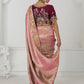 Rajwada Peach Viscose Silk Embroidered Saree For Women
