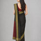 Black Silk Blend Striped Saree