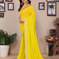 Rajwada Light Yellow Georgette Printed Saree For Women