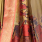 Rajwada Peach Silk Blend Printed Saree For Women