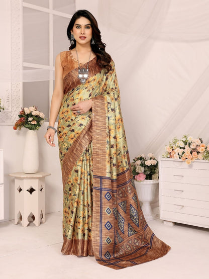 Rajwada Multicolor Georgette Embroidered Saree For Women