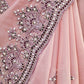 Rajwada Light Pink Georgette Embroidered Elegant Saree For Women