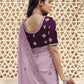 Rajwada Lavender Georgette Embroidered Elegant Saree For Women