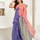 Rajwada Pink And Blue Cotton Linen Zari Work Saree For Women