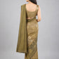 Golden Silk Blend Solid Saree