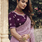 Rajwada Lavender Georgette Embroidered Elegant Saree For Women