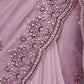 Rajwada Lavender Georgette Embroidered Elegant Saree For Women