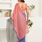 Rajwada Pink And Blue Cotton Linen Zari Work Saree For Women