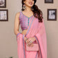 Rajwada Pink Georgette Printed Saree For Women