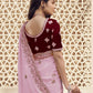 Rajwada Light Pink Georgette Embroidered Elegant Saree For Women