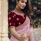 Rajwada Light Pink Georgette Embroidered Elegant Saree For Women