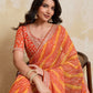 Rajwada Orange Georgette Printed Saree For Women