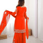 Rajwada Orange Georgette Embroidered Stitched Kurta Set For Women