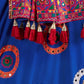 Rajwada Blue Viscose Cotton Embroidered Semi-Stitched lehenga With Stunning Tassels For Women