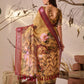 Rajwada Multicolor Linen Cotton Printed Saree For Women