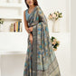 Rajwada Grey Cotton Linen Zari Work Saree For Women