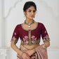 Rajwada Peach Viscose Silk Embroidered Saree For Women