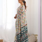 Rajwada Multicolor Chinon Printed Saree With Unstitched Blouse For Women