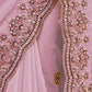 Rajwada Light Pink Georgette Embroidered Elegant Saree For Women