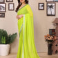Rajwada Lime Yellow Georgette Printed Saree For Women