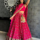 Rajwada Pink Georgette Embellished Semi-Stitched lehenga For Women