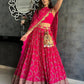 Rajwada Pink Georgette Embellished Semi-Stitched lehenga For Women