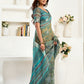 Rajwada Blue Cotton Linen Zari Work Saree For Women