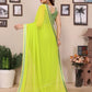 Rajwada Lime Yellow Georgette Printed Saree For Women