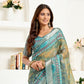 Rajwada Blue Cotton Linen Zari Work Saree For Women