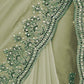 Rajwada Light Green Georgette Embroidered Elegant Saree For Women