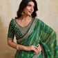 Rajwada Green Georgette Printed Saree For Women