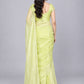 Yellow Organza Solid Saree