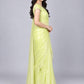 Yellow Organza Solid Saree