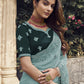Rajwada Light Teal Georgette Embroidered Elegant Saree For Women