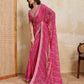 Rajwada Pink Georgette Printed Saree For Women