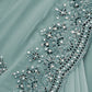 Rajwada Light Teal Georgette Embroidered Elegant Saree For Women