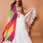 Rajwada White Georgette Printed Semi-Stitched lehenga For Women