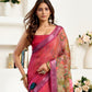Rajwada Multicolour Cotton Linen Zari Work Saree For Women