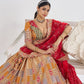 Rajwada Multicolor Silk Blend Embroidered Semi-Stitched Lehenga For Women