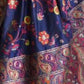Rajwada Navy Blue Silk Blend Woven Saree For Women