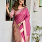 Rajwada Pink Cotton Blend Solid Saree For Women