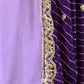 Rajwada Lavender Silk Blend  Embroidered Stitched Kurta Set for Women